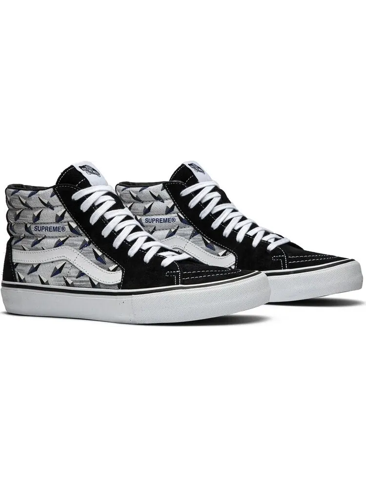Кеды Vans Supreme x Sk8-Hi Pro Diamond Plate Black Grey — изображение 8 из 8, черный