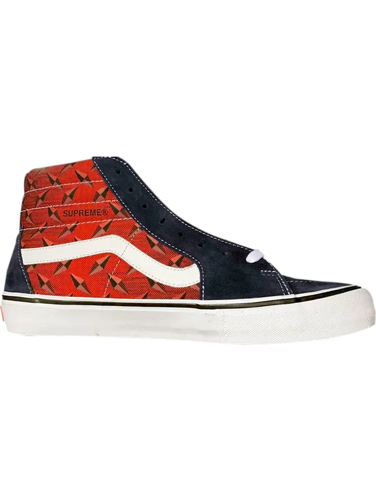 Кеды Vans Supreme x Sk8-Hi Pro Diamond Plate Navy Red — изображение 1 из 1, синий