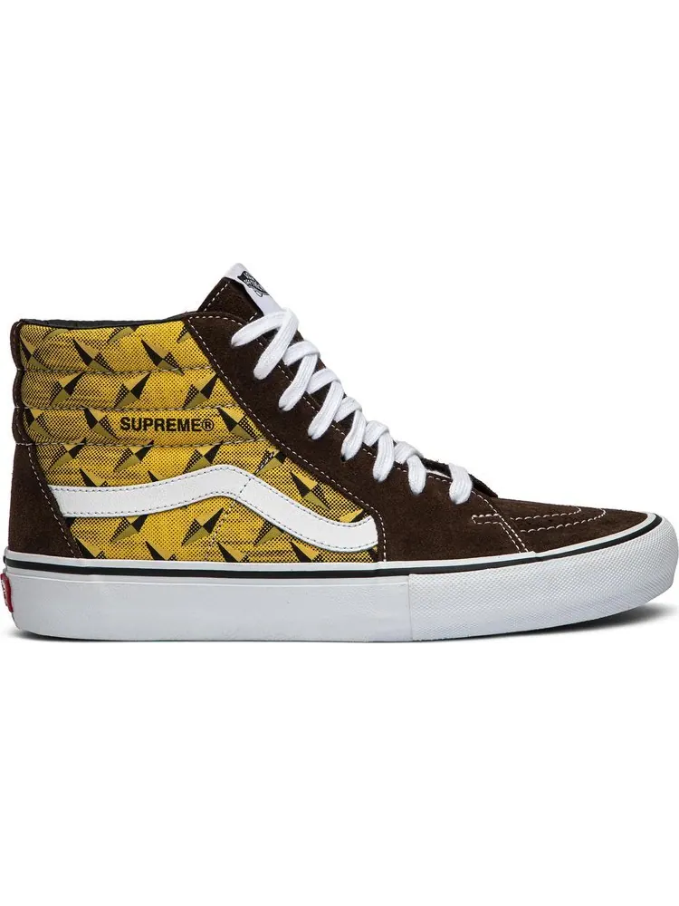 Кеды Vans Supreme x Sk8-Hi Pro Diamond Plate Brown — изображение 1 из 7, коричневый