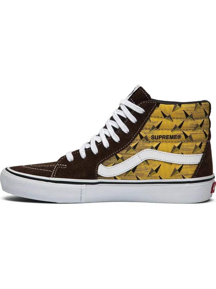 Кеды Vans Supreme x Sk8-Hi Pro Diamond Plate Brown — изображение 3 из 7, коричневый