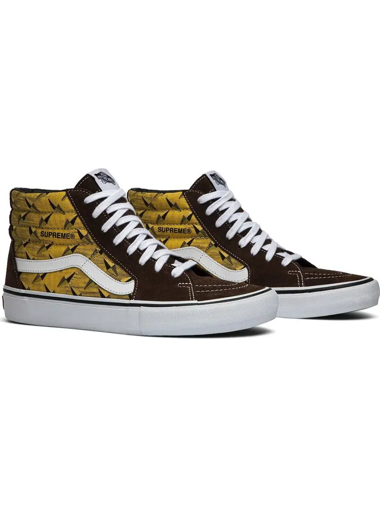 Кеды Vans Supreme x Sk8-Hi Pro Diamond Plate Brown — изображение 7 из 7, коричневый