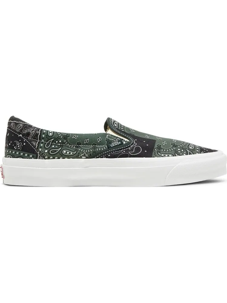 Кеды Vans Kith x Vault OG Classic Slip-On LX Bandana - Scarab — изображение 1 из 8, зеленый