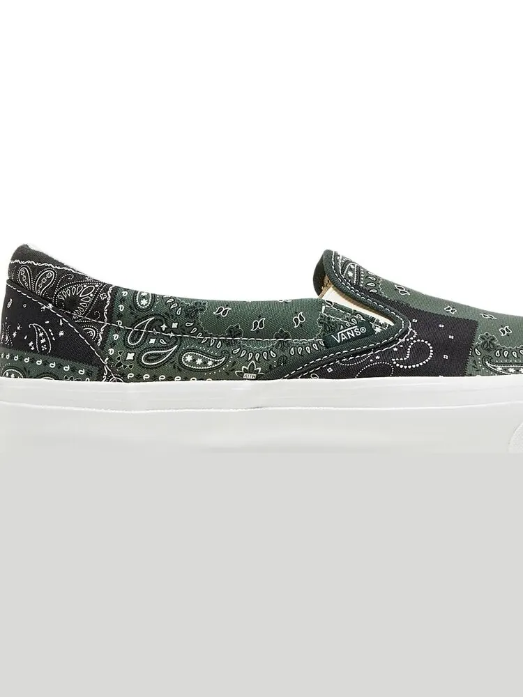 Кеды Vans Kith x Vault OG Classic Slip-On LX Bandana - Scarab — изображение 2 из 8, зеленый