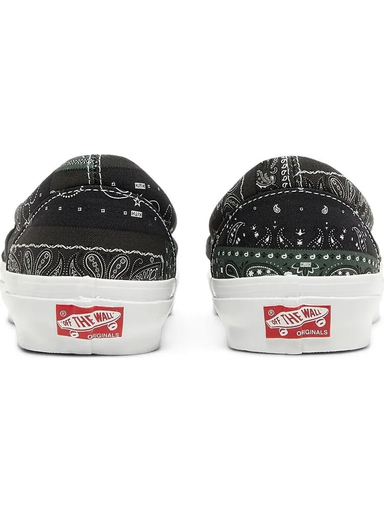 Кеды Vans Kith x Vault OG Classic Slip-On LX Bandana - Scarab — изображение 6 из 8, зеленый
