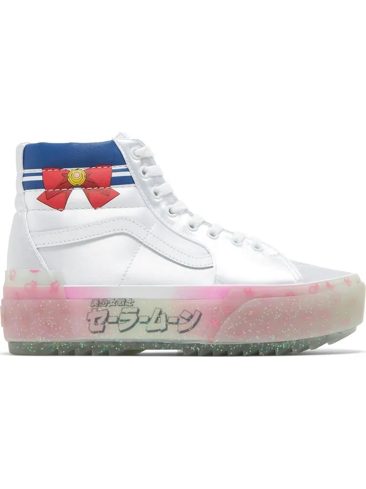 Кеды Vans Sailor Moon x Sk8-Hi Stacked Pretty Guardian - Silver — изображение 1 из 8, белый