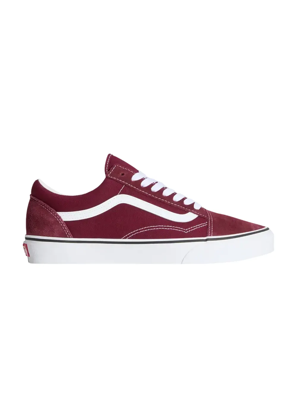 Кроссовки Vans Old Skool Kids — изображение 1 из 1, винный/белый