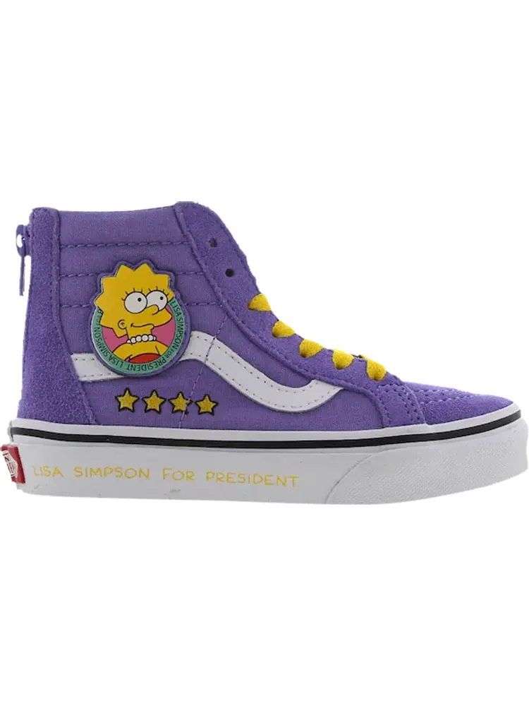 Кеды Vans The Simpsons x Sk8-Hi Zip Kids Lisa 4 Prez — изображение 1 из 1, фиолетовый
