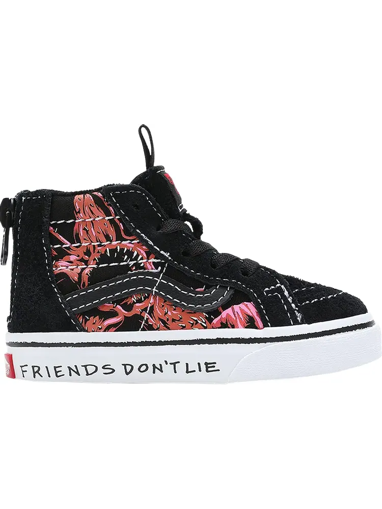 Кеды Vans Stranger Things x Sk8-Hi Zip Toddler Upside Down — изображение 1 из 1, черный