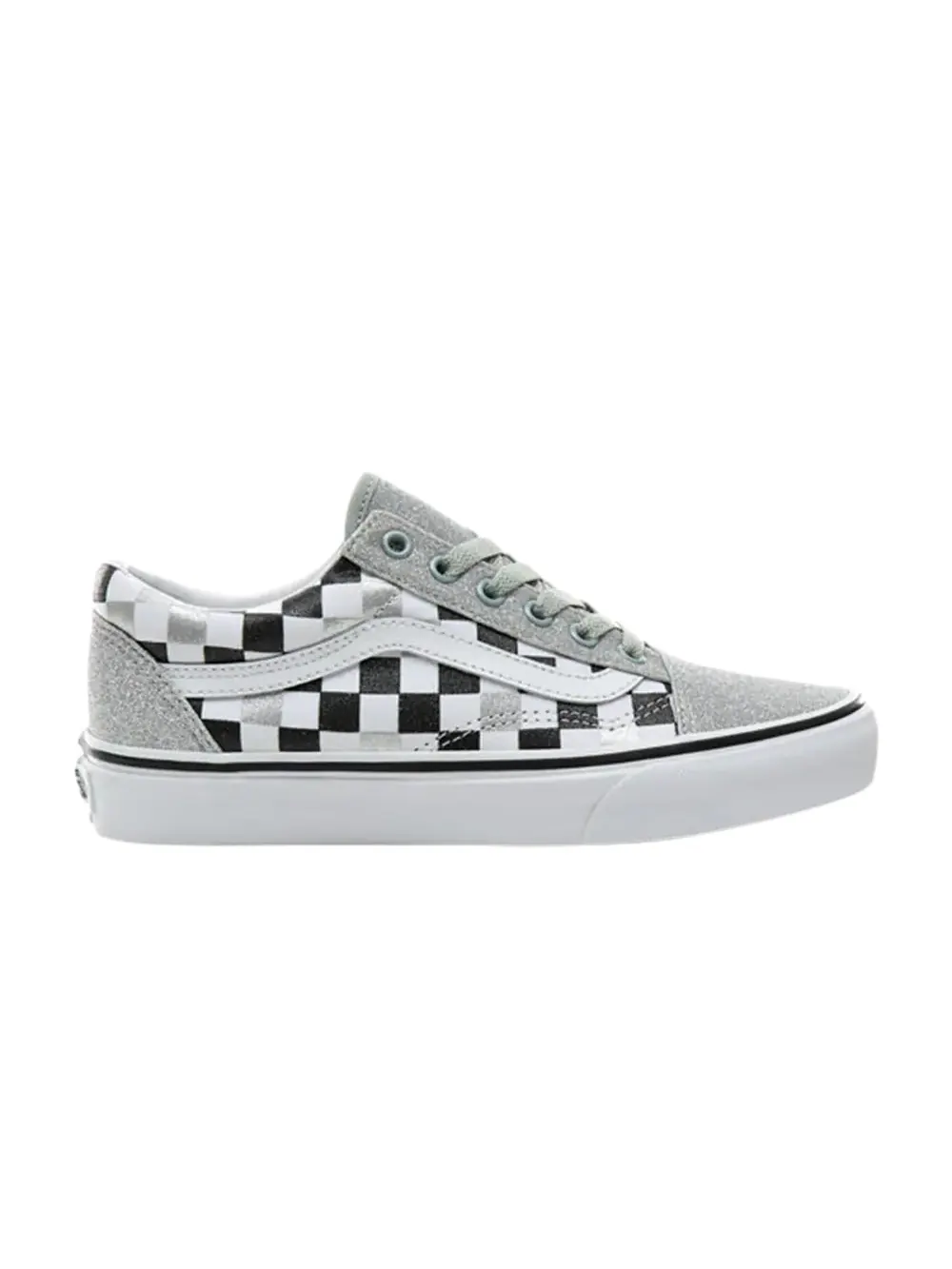 Кроссовки Old Skool Vans в клетку — изображение 1 из 1, серебристый/белый/черный