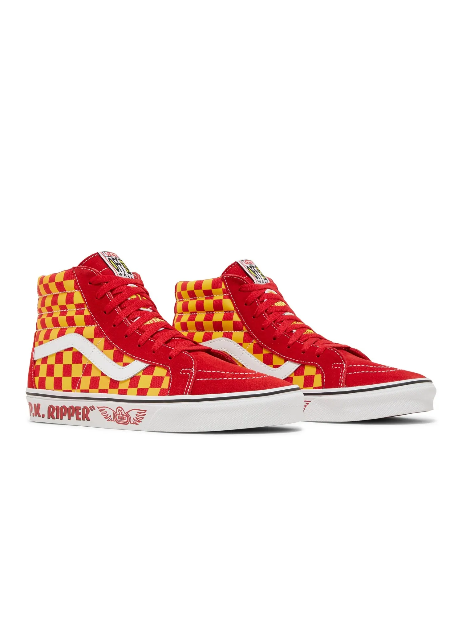 Кроссовки SE Bikes x Sk8-Hi Reissue Vans — изображение 8 из 8, красный/желтый