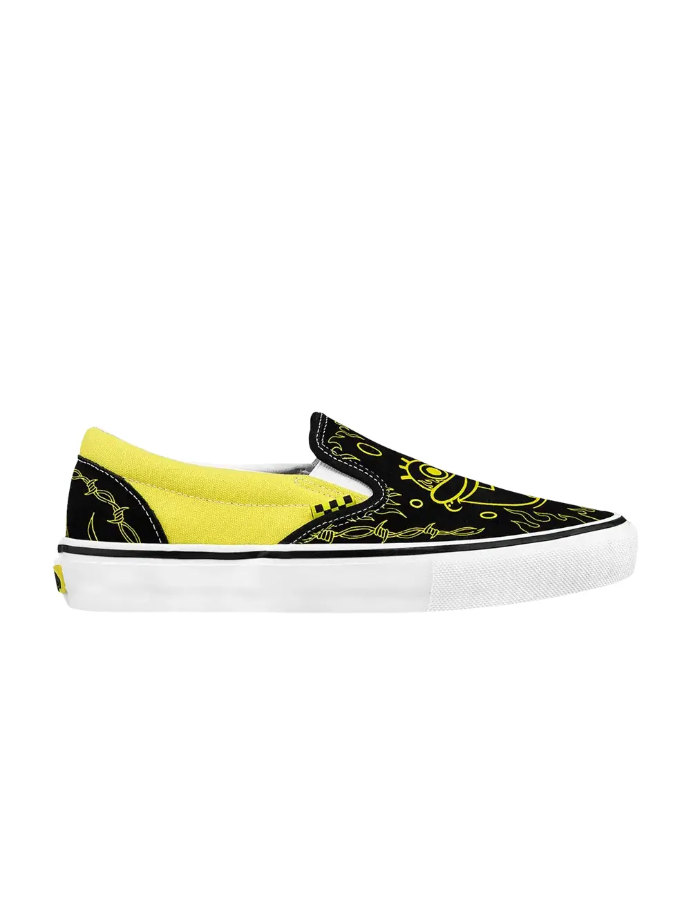 Майк Джильотти x Губка Боб Квадратные Штаны x Слипоны для коньков Vans — изображение 1 из 1, черный/желтый