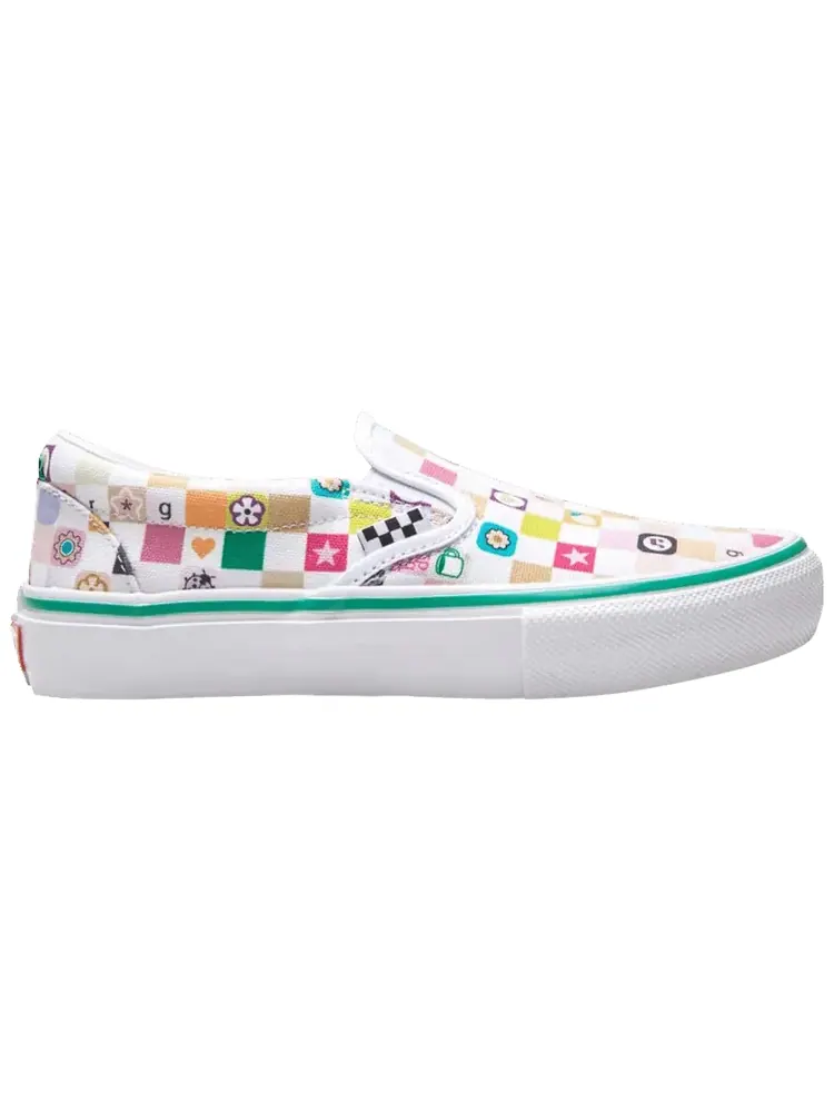 Кроссовки Vans Frog x Skate Slip-On LTD 'Checker White' — изображение 1 из 1, белый