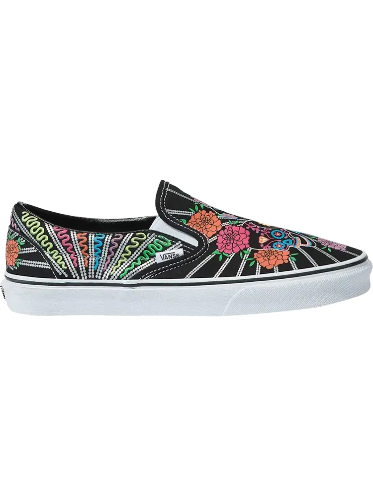 Кроссовки Vans Classic Slip-On Dia De Los Muertos - Floral — изображение 1 из 1, черный