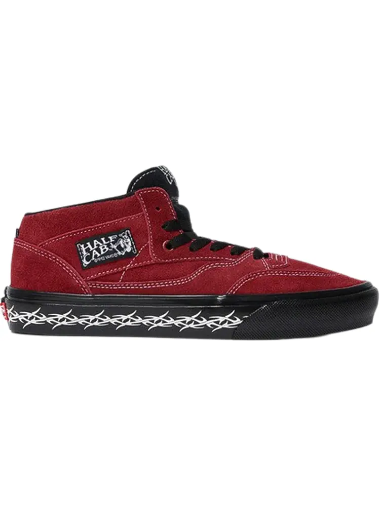 Кеды Vans Supreme x Half Cab Barbed Wire - Burgundy — изображение 1 из 1, красный