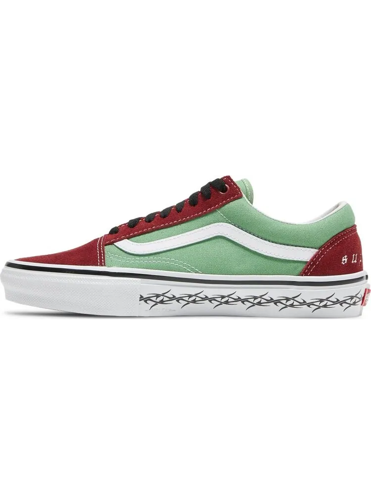 Кеды Vans Supreme x Old Skool Barbed Wire - Green — изображение 3 из 8, зеленый