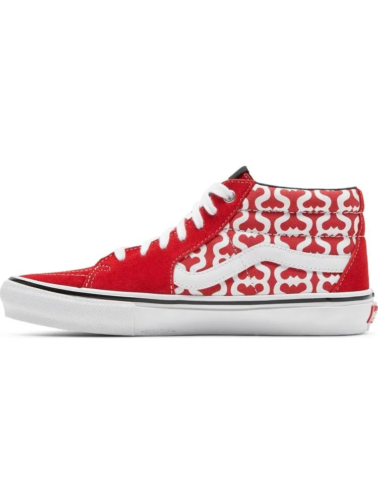 Кеды Vans Supreme x Grosso Mid Monogram S - Red — изображение 3 из 8, красный