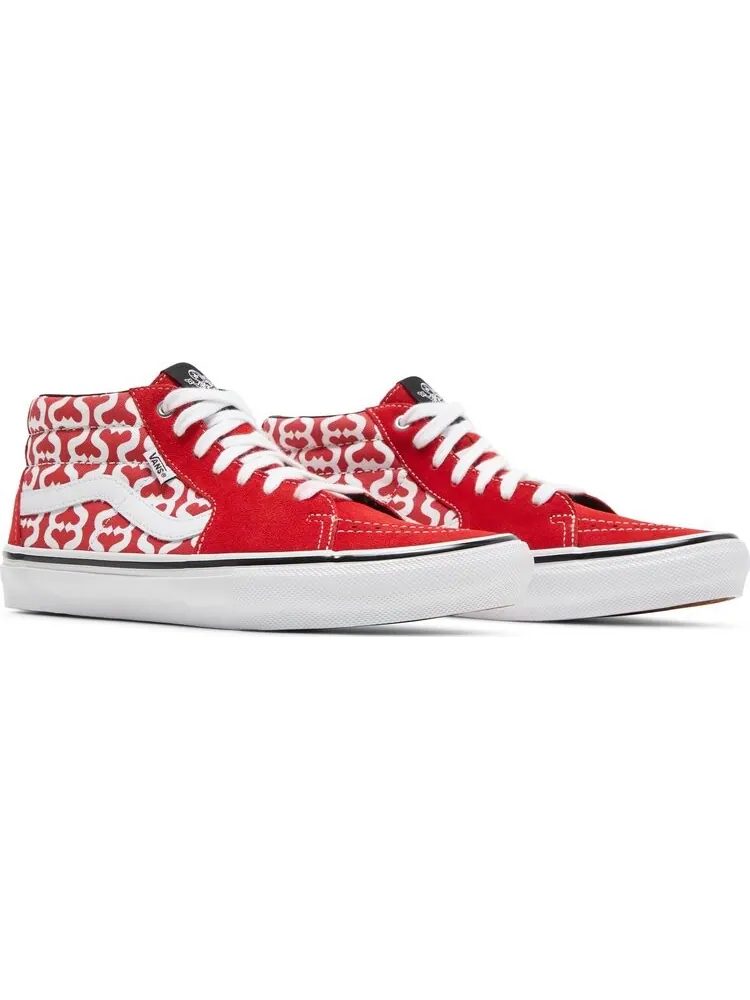 Кеды Vans Supreme x Grosso Mid Monogram S - Red — изображение 8 из 8, красный