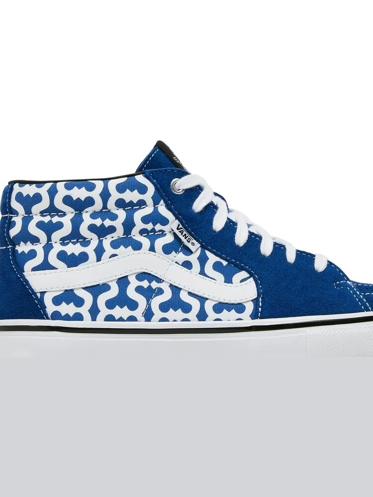 Кеды Vans Supreme x Grosso Mid Monogram S - Royal — изображение 2 из 8, синий