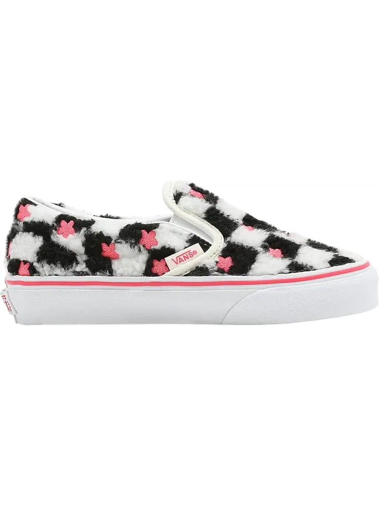 Кеды Vans Classic Slip-On Kids Sherpa Floral Checkerboard — изображение 1 из 1, белый