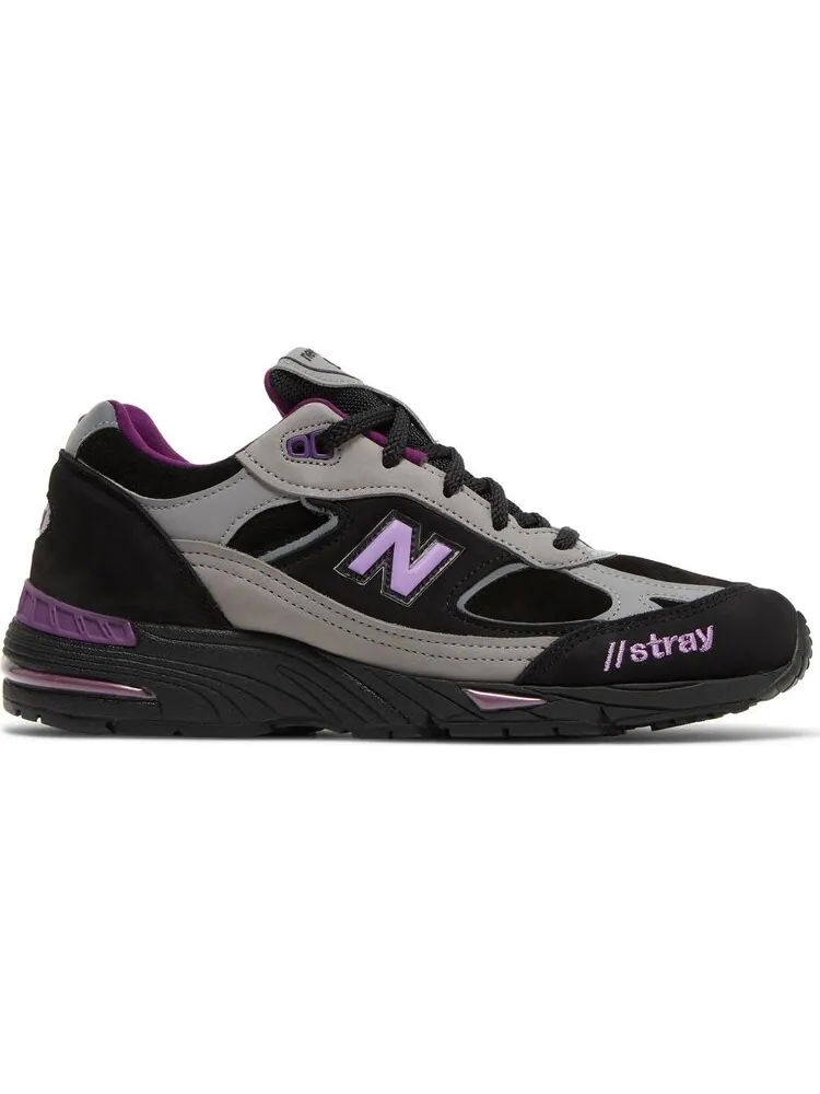 Кроссовки New Balance Stray Rats x Wmns 991 Made In England 'Black Purple' — изображение 1 из 8, черный