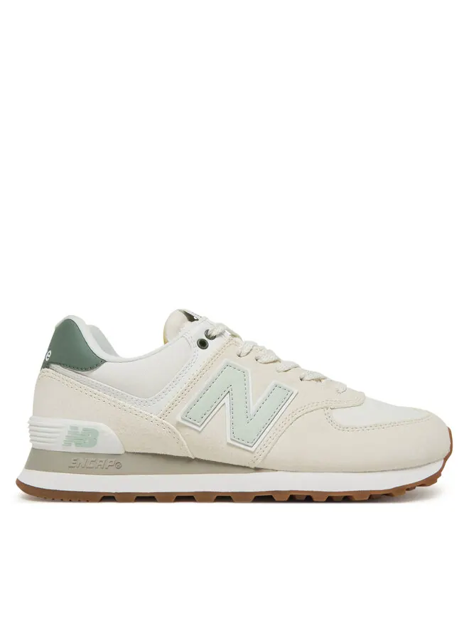 Кроссовки New Balance 574 Women — изображение 1 из 4, серо-бежевый/зеленый