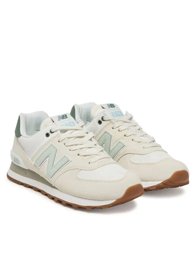 Кроссовки New Balance 574 Women — изображение 2 из 4, серо-бежевый/зеленый