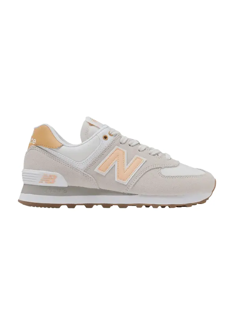 Кроссовки New Balance 574 для женщин — изображение 1 из 1, серый/оранжевый