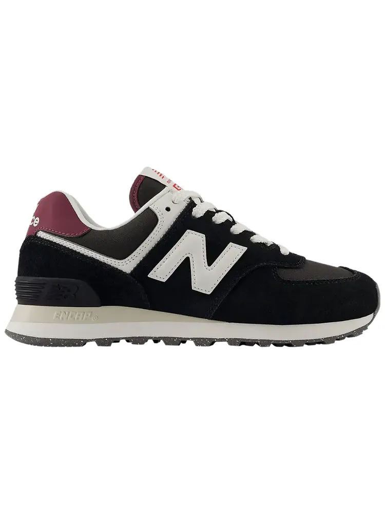 Кроссовки New Balance Wmns 574 'Black White Maroon' — изображение 1 из 1, черный белый
