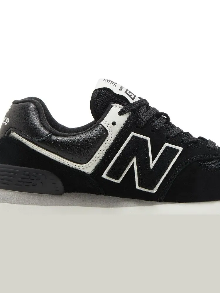 Кроссовки New Balance Wmns 574+ — изображение 2 из 8, черный/белый