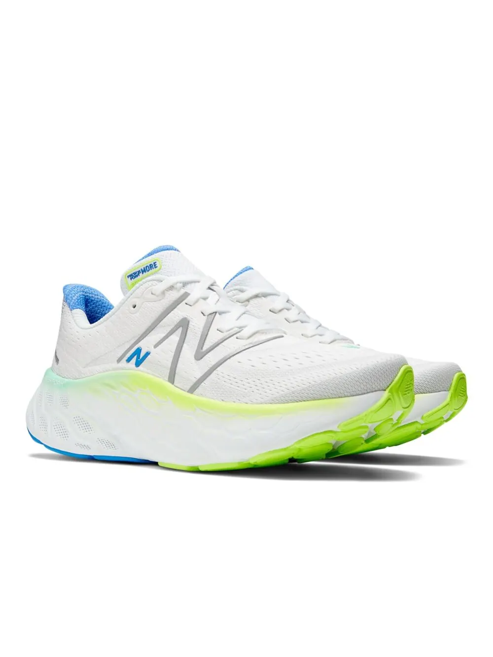 Кроссовки New Balance Fresh Foam X More v4 — изображение 2 из 6, белый/синий/зеленый