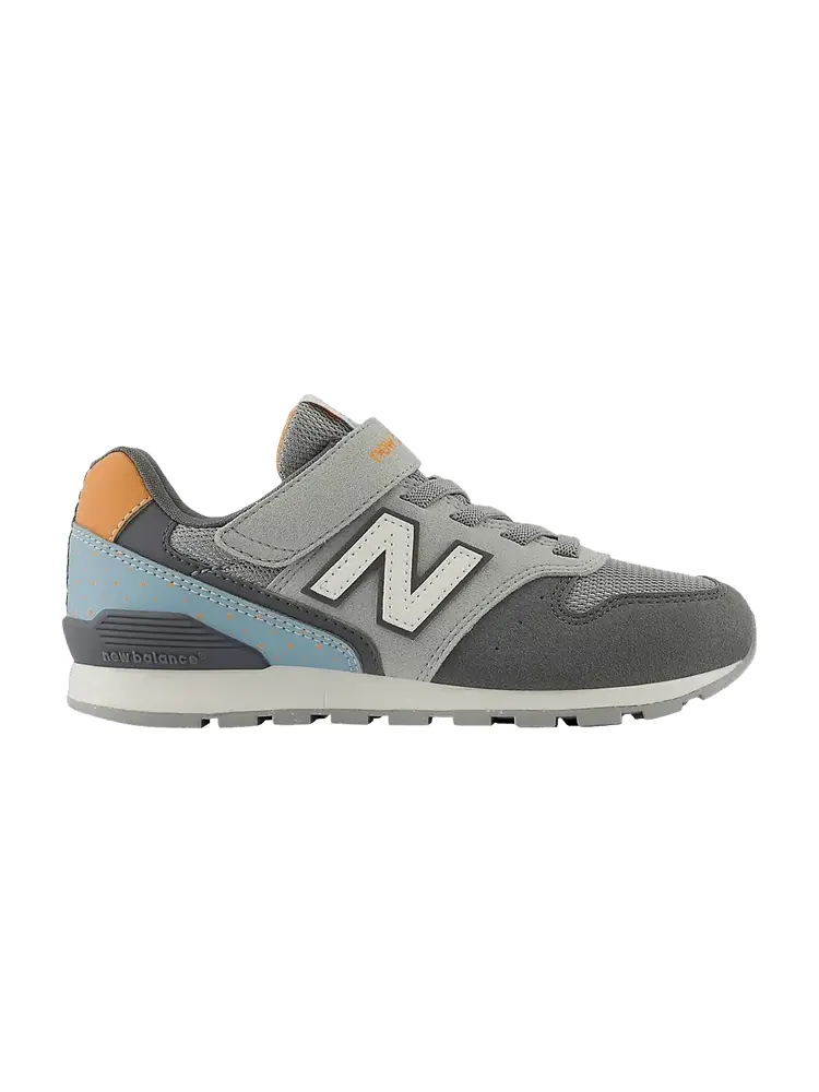 Кроссовки New Balance 996 Bungee Lace Top Strap Big Kid Wide Grey White Blue — изображение 1 из 1, серый белый синий