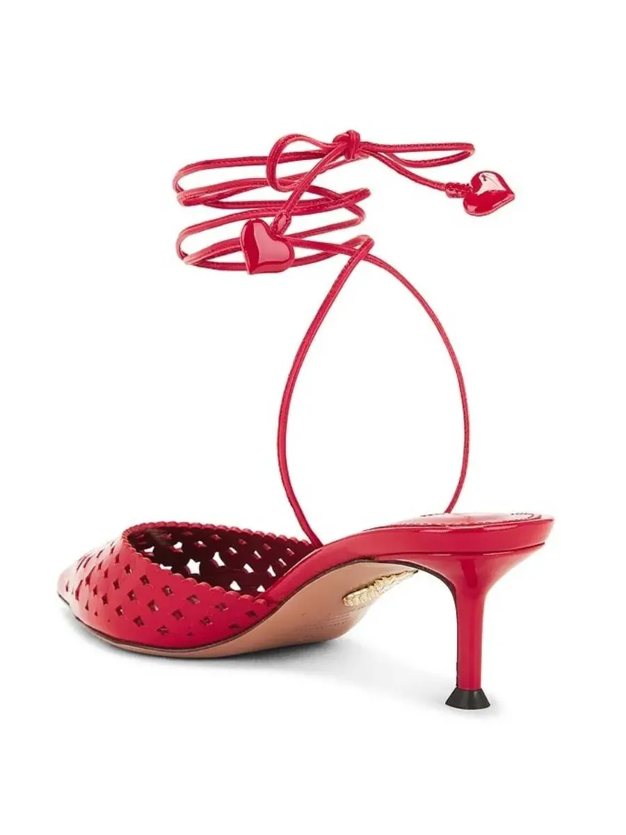 Кожаные туфли-лодочки Aquazzura Amourose 50 — изображение 3 из 5, помадный