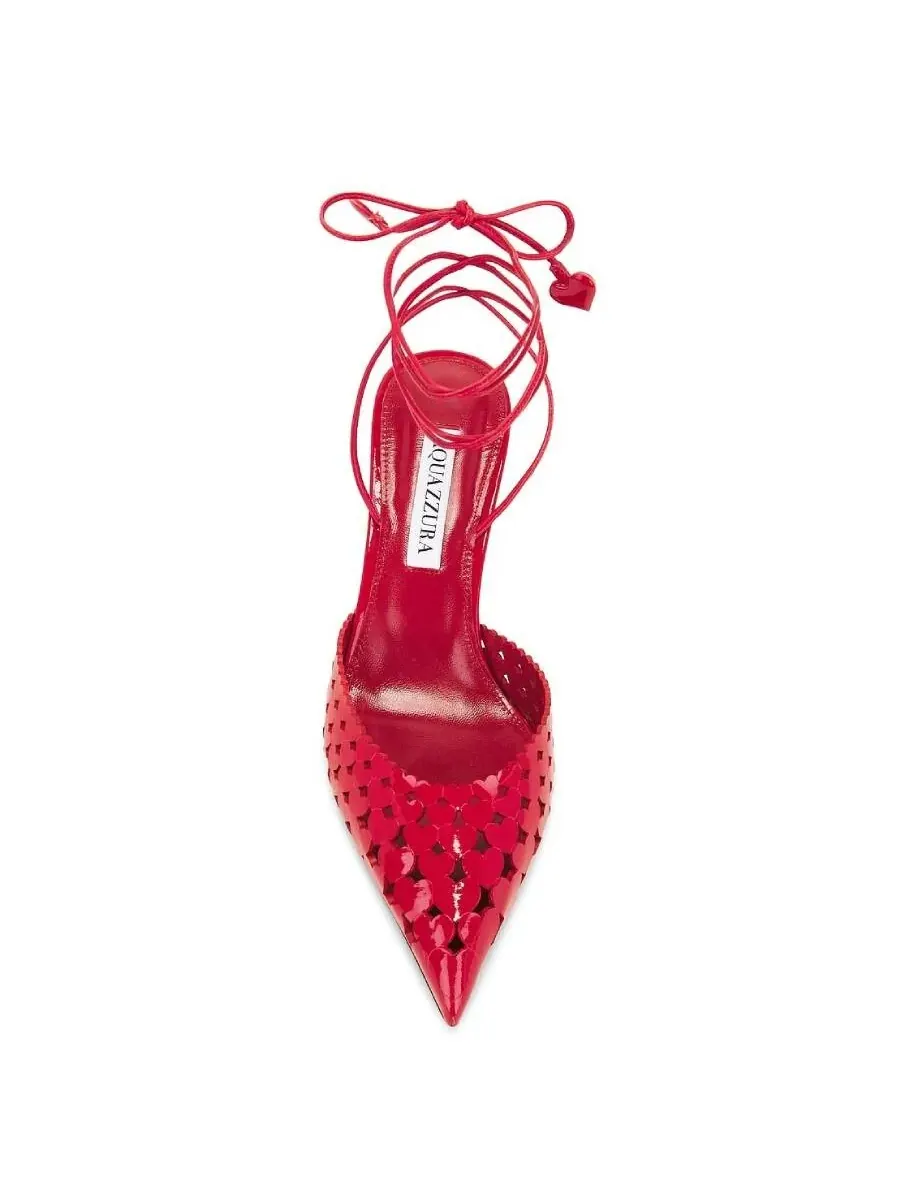 Кожаные туфли-лодочки Aquazzura Amourose 50 — изображение 4 из 5, помадный