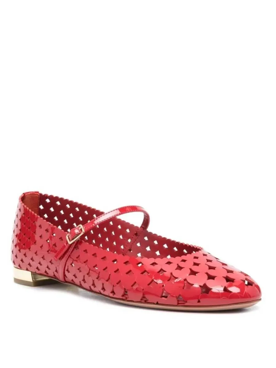 Балетки Aquazzura Amourose из лакированной кожи — изображение 2 из 4, помадный
