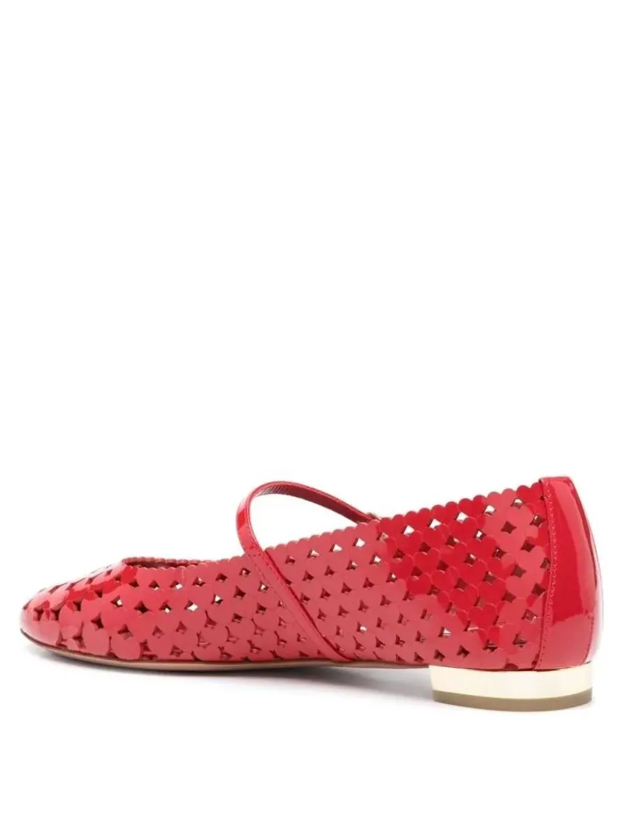 Балетки Aquazzura Amourose из лакированной кожи — изображение 3 из 4, помадный