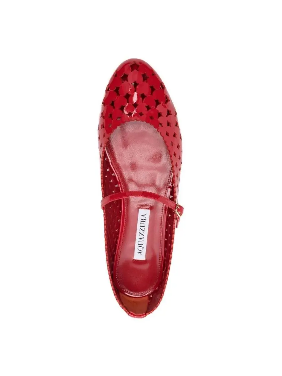 Балетки Aquazzura Amourose из лакированной кожи — изображение 4 из 4, помадный