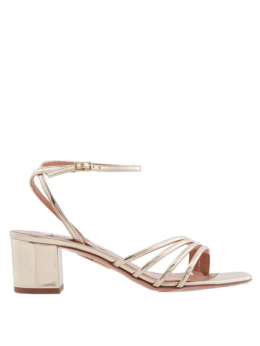 Сандалии Aquazzura Latour 50 из металлической кожи — золотистый