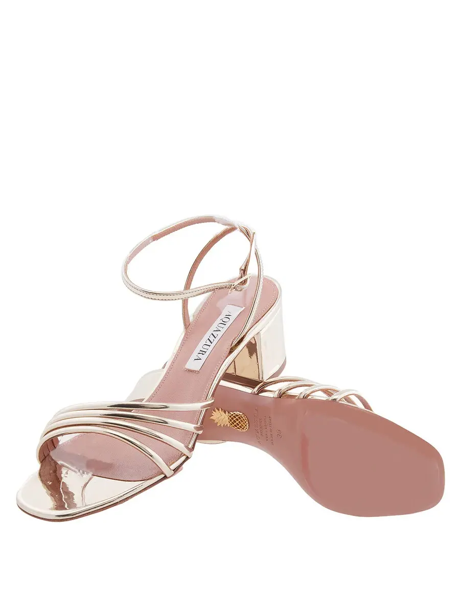 Сандалии Aquazzura Latour 50 из металлической кожи — изображение 2 из 4, золотистый