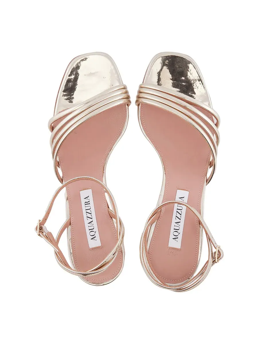 Сандалии Aquazzura Latour 50 из металлической кожи — изображение 3 из 4, золотистый