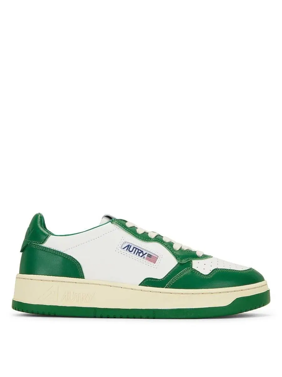 Кожаные кроссовки Autry Bicolor Medalist Low — зеленый