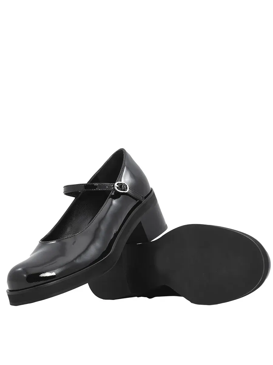 Туфли-лодочки на высоком каблуке By Far Ladies Black Beth Mary Jane из лакированной кожи — изображение 2 из 4, черный