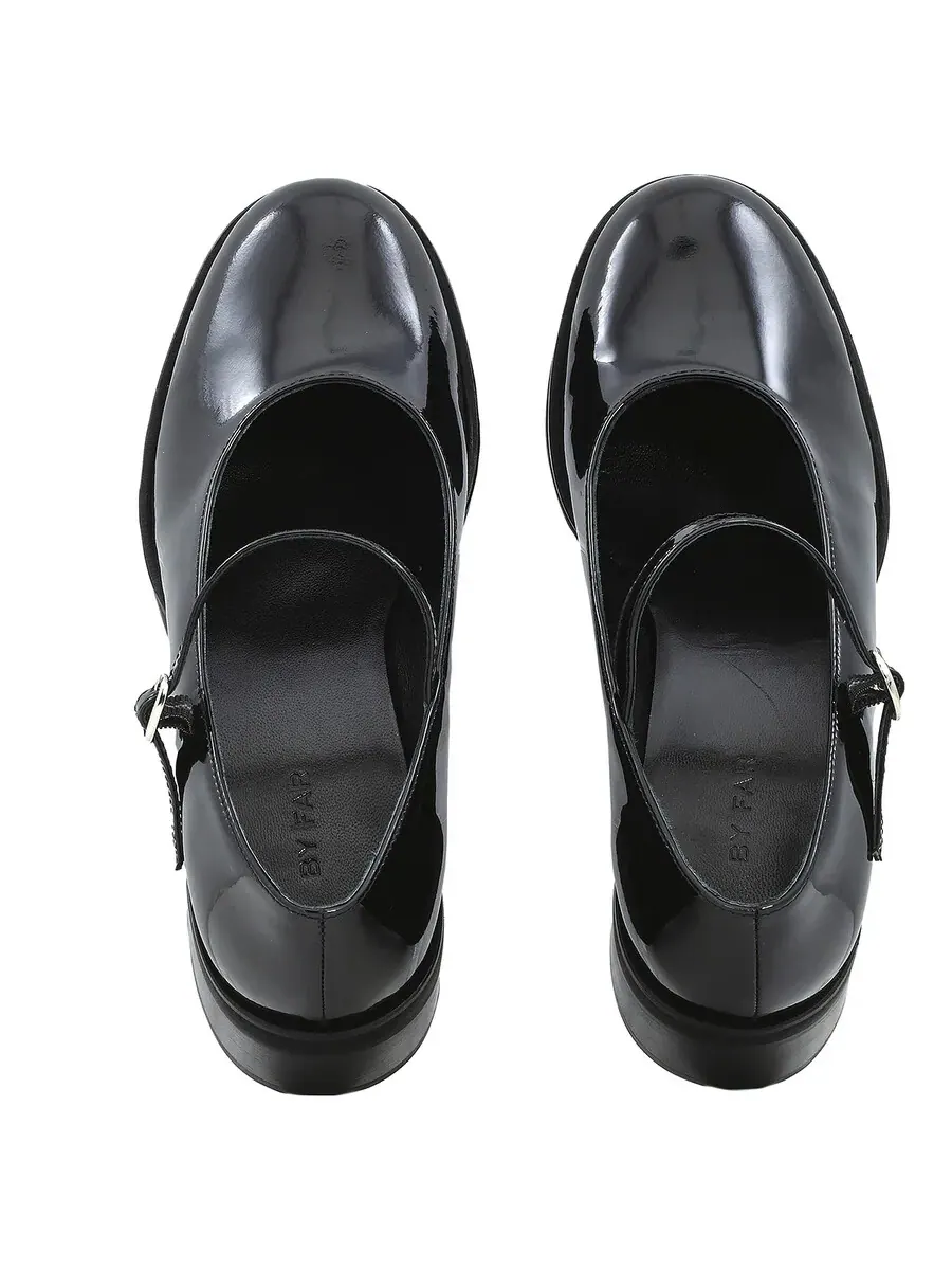 Туфли-лодочки на высоком каблуке By Far Ladies Black Beth Mary Jane из лакированной кожи — изображение 3 из 4, черный