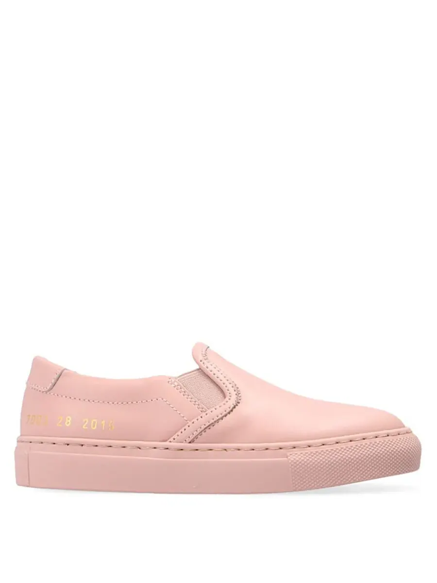 Детские розовые кожаные слипоны Common Projects — розовый