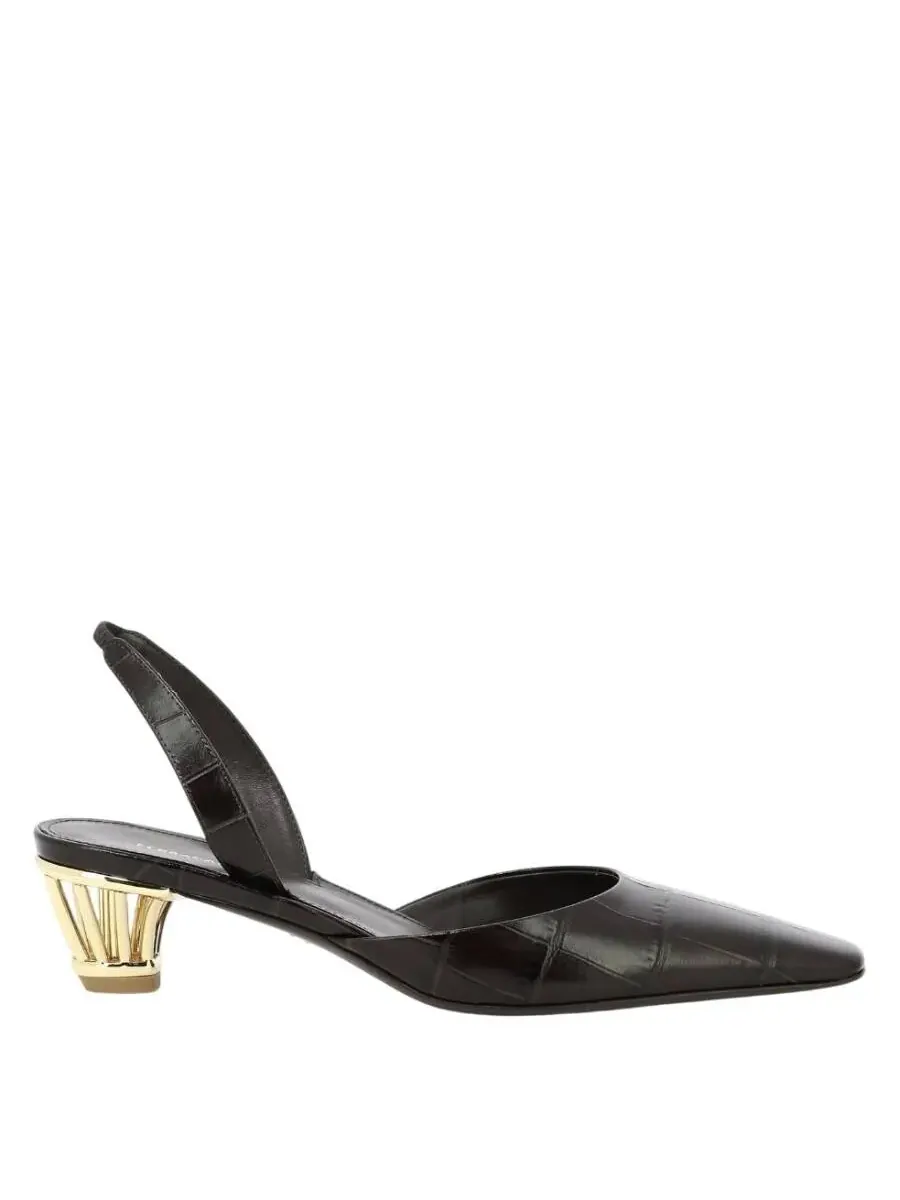 Туфли на каблуке-решетке Ferragamo Alyssa Runway — коричневый
