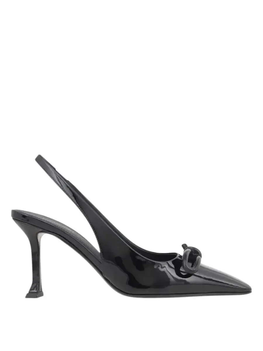 Туфли Ferragamo Arlene 85 на ремешке с лаковой отделкой — черный