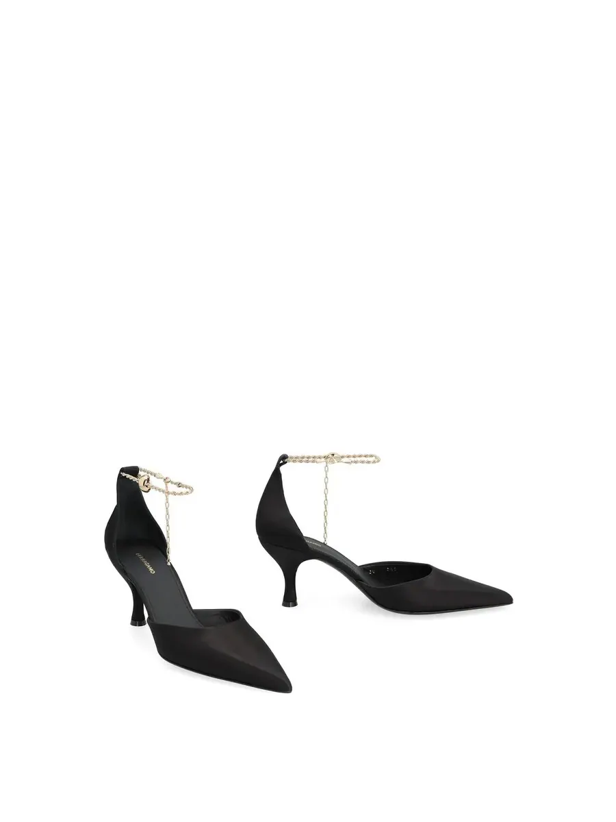 Туфли-лодочки Ferragamo Black Dana 70 с цепочкой на щиколотке — изображение 2 из 3, черный