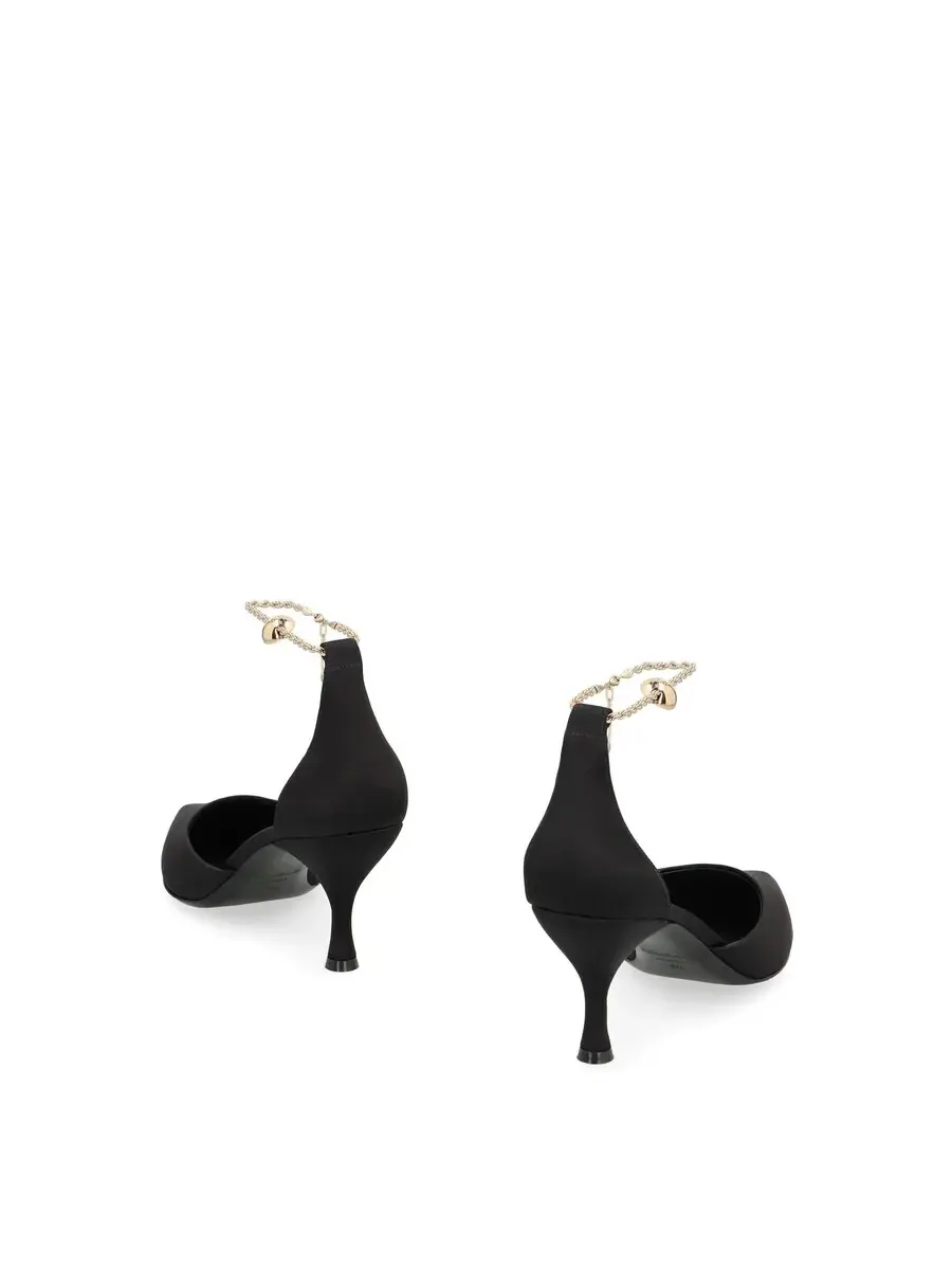 Туфли-лодочки Ferragamo Black Dana 70 с цепочкой на щиколотке — изображение 3 из 3, черный