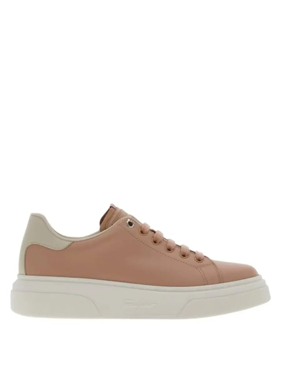 Кроссовки Ferragamo Cassina Mini Vara с украшением — изображение 1 из 3, розовый