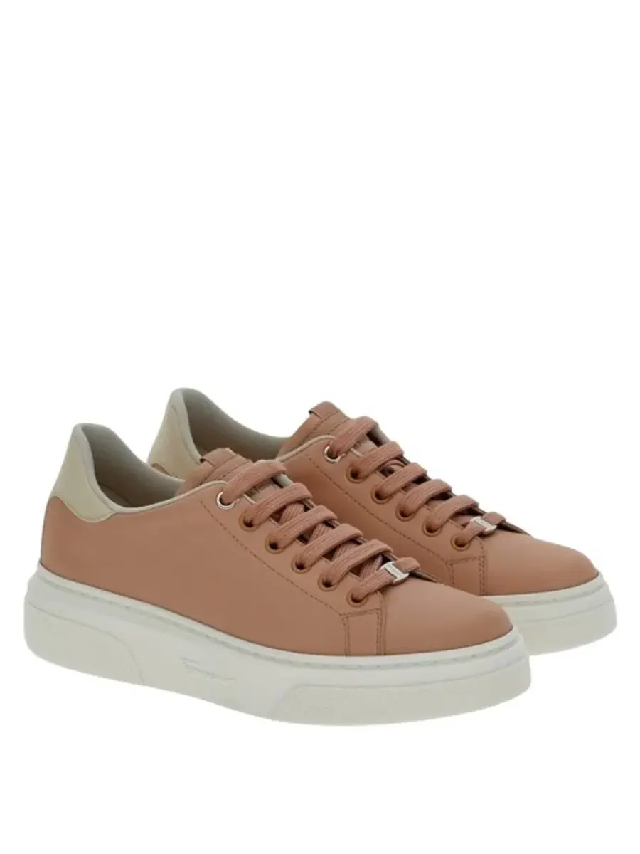 Кроссовки Ferragamo Cassina Mini Vara с украшением — изображение 2 из 3, розовый