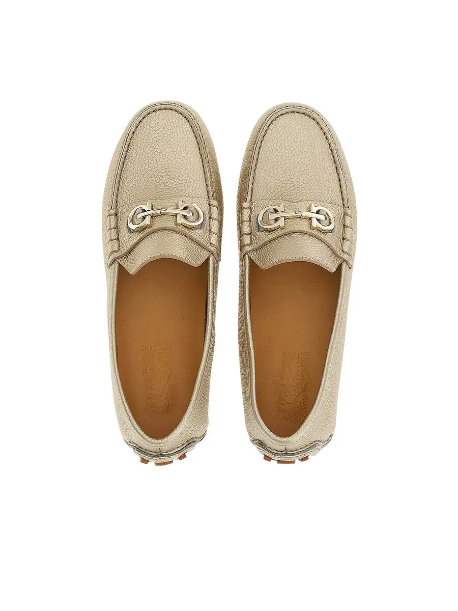 Лоферы Ferragamo Double Gancini — изображение 5 из 5, серебряный